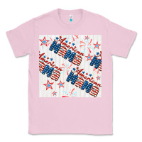 Bubblegum Pink american mama seamless pattern Classic Tee - BundleAndBundleShop