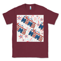 Burgundy american mama seamless pattern Classic Tee - BundleAndBundleShop