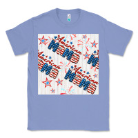 Colony Blue american mama seamless pattern Classic Tee - BundleAndBundleShop