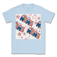 Dusty Blue american mama seamless pattern Classic Tee - BundleAndBundleShop