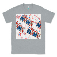 Heather Grey american mama seamless pattern Classic Tee - BundleAndBundleShop