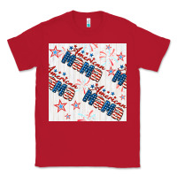 Red american mama seamless pattern Classic Tee - BundleAndBundleShop