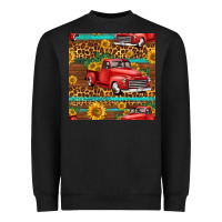 Black western farm truck seamless pattern Heavyweight Sweatshirt - HRA Design Shop