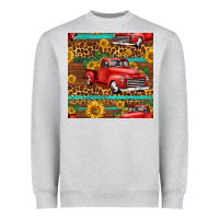 Heather Grey western farm truck seamless pattern Heavyweight Sweatshirt - HRA Design Shop