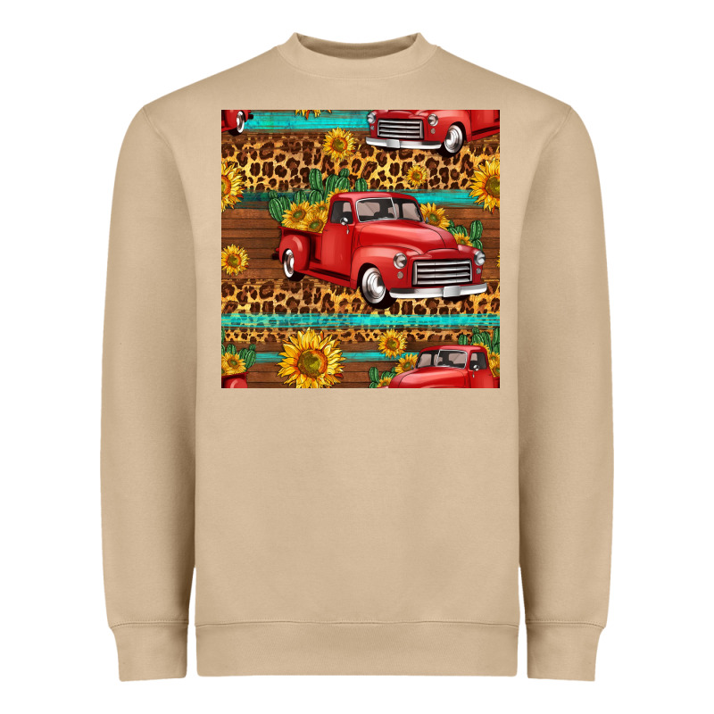 Western Farm Truck Seamless Pattern Heavyweight Sweatshirt by HRA Design Shop | Teevron