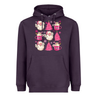 Plum retro doodle pink christmas Heavyweight Hoodie - MaliasSmallBusiness