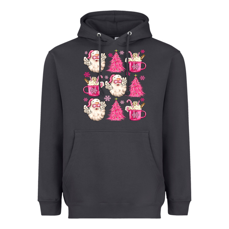 Retro Doodle Pink Christmas Heavyweight Hoodie by MaliasSmallBusiness | Teevron