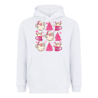 White retro doodle pink christmas Heavyweight Hoodie - MaliasSmallBusiness