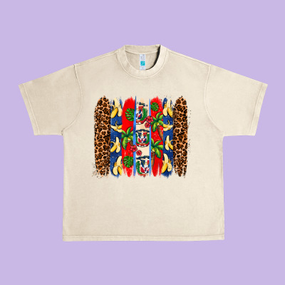 Dominican Republic Brushstrokes Urban Heavy Tee Designed By Adodesignshop