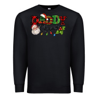 Black Daddy Claus Santa Christmas lights and holly Premium Sweatshirt - NancyCooperArtShop