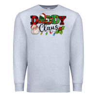 Heather Grey Daddy Claus Santa Christmas lights and holly Premium Sweatshirt - NancyCooperArtShop