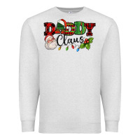 Oatmeal Heather Daddy Claus Santa Christmas lights and holly Premium Sweatshirt - NancyCooperArtShop