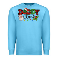 Ocean Blue Daddy Claus Santa Christmas lights and holly Premium Sweatshirt - NancyCooperArtShop