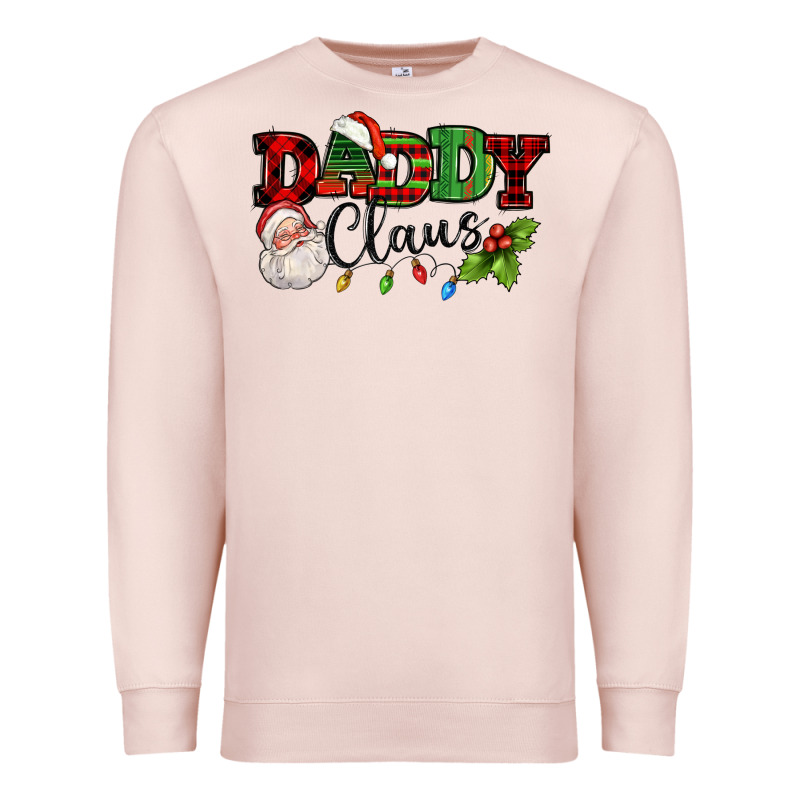 Daddy Claus Santa Christmas Lights And Holly Premium Sweatshirt by NancyCooperArtShop | Teevron