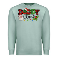 Seafoam Daddy Claus Santa Christmas lights and holly Premium Sweatshirt - NancyCooperArtShop