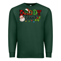 Sports Green Daddy Claus Santa Christmas lights and holly Premium Sweatshirt - NancyCooperArtShop