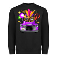 Black mardi gras truck leopard mask Heavyweight Sweatshirt - FaDigitalArtStudio