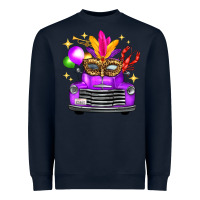 Navy mardi gras truck leopard mask Heavyweight Sweatshirt - FaDigitalArtStudio
