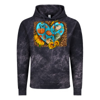 Cloud Black fall pattern heart with leopard background Vintage Hoodie - HRA Design Shop