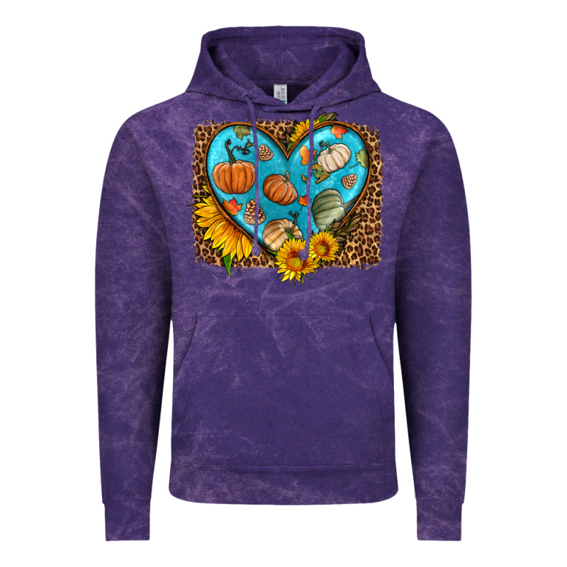 Fall Pattern Heart With Leopard Background Vintage Hoodie by HRA Design Shop | Teevron