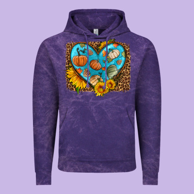 Fall Pattern Heart With Leopard Background Vintage Hoodie Designed By Hra Design Shop