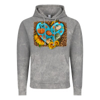 Cloud Rock fall pattern heart with leopard background Vintage Hoodie - HRA Design Shop
