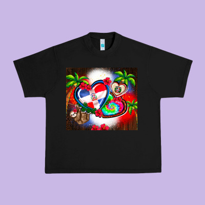 Dominican Republic  Leopard Urban Heavy Tee Designed By Adodesignshop