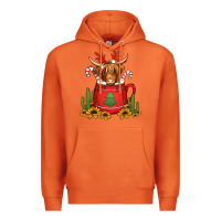 Carrot hot coco christmas highland cow Premium Hoodie - Jasminsmagicworld
