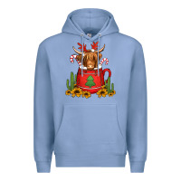Colony Blue hot coco christmas highland cow Premium Hoodie - Jasminsmagicworld