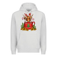 Dove Grey hot coco christmas highland cow Premium Hoodie - Jasminsmagicworld