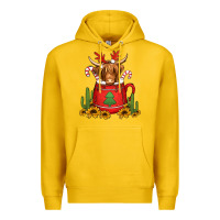 Lemon hot coco christmas highland cow Premium Hoodie - Jasminsmagicworld