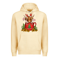 Pina Colada hot coco christmas highland cow Premium Hoodie - Jasminsmagicworld