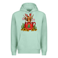 Seafoam hot coco christmas highland cow Premium Hoodie - Jasminsmagicworld