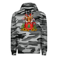 Slate Camo hot coco christmas highland cow Premium Hoodie - Jasminsmagicworld