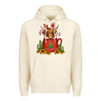 Tofu hot coco christmas highland cow Premium Hoodie - Jasminsmagicworld