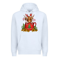 White hot coco christmas highland cow Premium Hoodie - Jasminsmagicworld