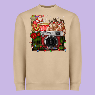 Christmas Santa Vintage Camera Heavyweight Sweatshirt Designed By Fadigitalartstudio