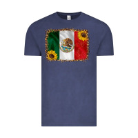 Mexico Flag Background Vintage Tee | Teevron