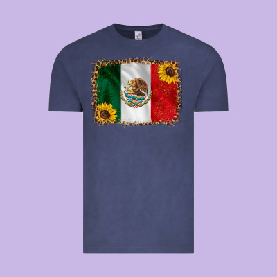 Mexico Flag Background Vintage Tee Designed By Hra Design Shop