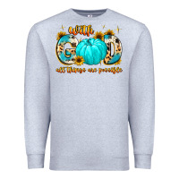 Heather Grey with god all things are possible  copy Premium Sweatshirt - MaliasSmallBusiness