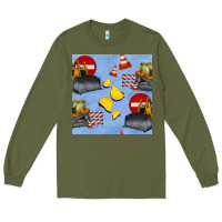 Army Green bulldozer seamles pattern Long Sleeve Tee - BundleAndBundleShop