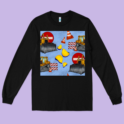 Bulldozer Seamles Pattern Long Sleeve Tee Designed By Bundleandbundleshop