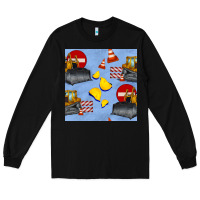 Black bulldozer seamles pattern Long Sleeve Tee - BundleAndBundleShop