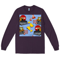 Plum bulldozer seamles pattern Long Sleeve Tee - BundleAndBundleShop
