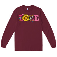 Burgundy love sunflower valentines day Long Sleeve Tee - AdoDesignShop