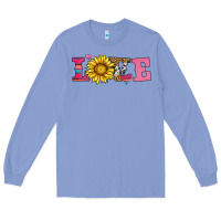 Colony Blue love sunflower valentines day Long Sleeve Tee - AdoDesignShop