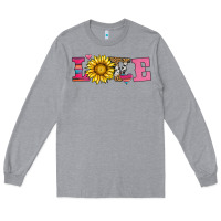 Heather Grey love sunflower valentines day Long Sleeve Tee - AdoDesignShop