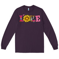 Plum love sunflower valentines day Long Sleeve Tee - AdoDesignShop