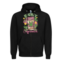 Black highly caffeinated Zipper Hoodie - MaliasSmallBusiness