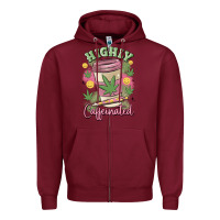 Burgundy highly caffeinated Zipper Hoodie - MaliasSmallBusiness